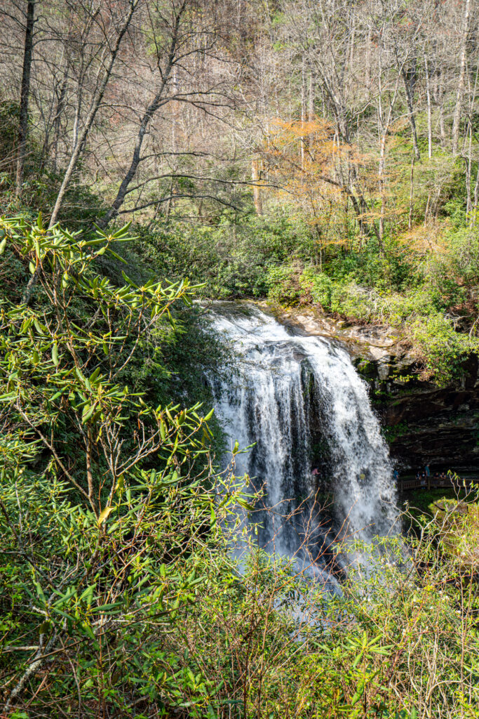 view of dry falls nc from above as you approach