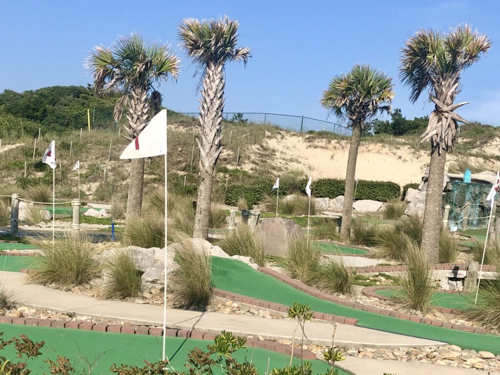 mini golf course at atlantic beach town park, one of the best places to visit in atlantic beach nc